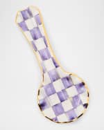 Image 1 of 4: MacKenzie-Childs Plum Check Ceramic Spoon Rest