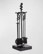Image 2 of 5: Arteriors Denison 3-Piece Fireplace Tool Set with Stand