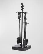 Image 3 of 5: Arteriors Denison 3-Piece Fireplace Tool Set with Stand