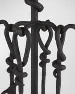 Image 4 of 5: Arteriors Denison 3-Piece Fireplace Tool Set with Stand