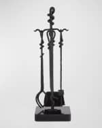 Image 1 of 5: Arteriors Denison 3-Piece Fireplace Tool Set with Stand