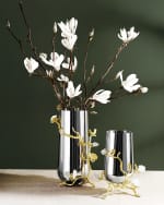 Image 6 of 6: Michael Aram Butterfly Ginkgo White & Gold Medium Vase