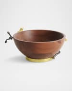 Image 3 of 5: Michael Aram Gold Orchid Small Wood Bowl