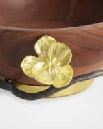 Image 5 of 5: Michael Aram Gold Orchid Small Wood Bowl