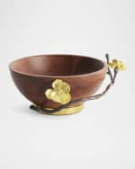 Image 1 of 5: Michael Aram Gold Orchid Small Wood Bowl