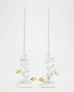 Image 3 of 4: Michael Aram Pomegranate Silver & Gold Candleholders with 24K Goldplate, Set of 2