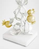 Image 4 of 4: Michael Aram Pomegranate Silver & Gold Candleholders with 24K Goldplate, Set of 2