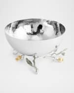 Image 2 of 4: Michael Aram Pomegranate Silver & Gold Serving Bowl with 24K Goldplate