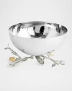 Image 3 of 4: Michael Aram Pomegranate Silver & Gold Serving Bowl with 24K Goldplate