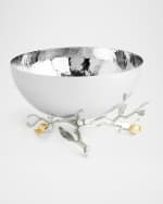 Image 1 of 4: Michael Aram Pomegranate Silver & Gold Serving Bowl with 24K Goldplate