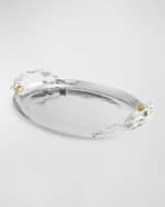 Image 3 of 5: Michael Aram Pomegranate Silver & Gold Oval Tray with 24K Goldplate