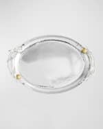 Image 4 of 5: Michael Aram Pomegranate Silver & Gold Oval Tray with 24K Goldplate