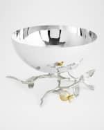 Image 3 of 4: Michael Aram Pomegranate Silver & Gold Small Bowl with 24K Goldplate
