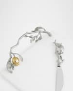 Image 6 of 6: Michael Aram Pomegranate Silver & Gold Cheeseboard with Spreader
