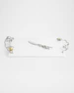 Image 1 of 6: Michael Aram Pomegranate Silver & Gold Cheeseboard with Spreader