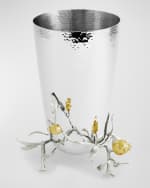 Image 4 of 7: Michael Aram Pomegranate Silver & Gold Vase with 24K Goldplate