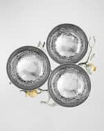 Image 4 of 6: Michael Aram Pomegranate Silver & Gold Triple Bowl