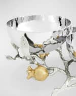 Image 6 of 6: Michael Aram Pomegranate Silver & Gold Triple Bowl
