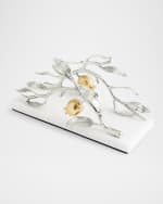 Image 2 of 5: Michael Aram Pomegranate Silver & Gold Vertical Napkin Holder