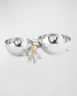 Image 4 of 6: Michael Aram  Pomegranate Silver & Gold Double Bowl
