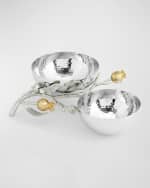 Image 1 of 6: Michael Aram  Pomegranate Silver & Gold Double Bowl