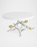 Image 4 of 7: Michael Aram Pomegranate Silver & Gold Cake Stand with 24K Goldplate
