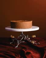 Image 6 of 7: Michael Aram Pomegranate Silver & Gold Cake Stand with 24K Goldplate