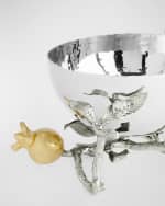Image 6 of 6: Michael Aram Pomegranate Silver & Gold Nut Bowl