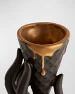 Image 2 of 4: Jonathan Adler Gilded I-Scream Bud Vase