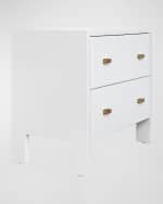 Image 4 of 5: Worlds Away Andre 2-Drawer Side Table
