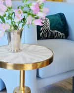 Image 2 of 4: Worlds Away Elias Tapered Brass Side Table
