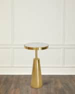 Image 1 of 4: Worlds Away Elias Tapered Brass Side Table
