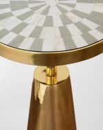 Image 4 of 4: Worlds Away Elias Tapered Brass Side Table