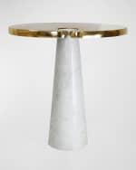 Image 3 of 5: Worlds Away Fontaine Oval Side Table