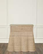 Image 2 of 5: Worlds Away Giselle Rattan Side Table