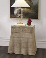 Image 3 of 5: Worlds Away Giselle Rattan Side Table