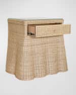 Image 4 of 5: Worlds Away Giselle Rattan Side Table