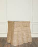 Image 1 of 5: Worlds Away Giselle Rattan Side Table