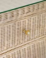 Image 5 of 5: Worlds Away Giselle Rattan Side Table