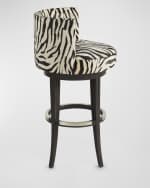 Image 3 of 6: Massoud Aviana 30" Hair on Hide Bar Stool