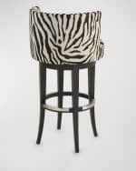 Image 4 of 6: Massoud Aviana 30" Hair on Hide Bar Stool