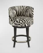 Image 3 of 6: Massoud Aviana 24" Hair on Hide Counter Stool