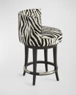 Image 4 of 6: Massoud Aviana 24" Hair on Hide Counter Stool
