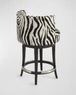 Image 5 of 6: Massoud Aviana 24" Hair on Hide Counter Stool