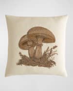 Image 1 of 3: Jonathan Adler Botanist Mushrooms Beaded Pillow, 22" Square