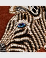 Image 2 of 3: Jonathan Adler Zebra Beaded Pillow, 12" x 20"