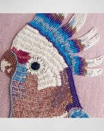 Image 2 of 3: Jonathan Adler Reflected Parrots Beaded Decorative Pillow, 18"
