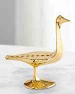 Image 4 of 4: Jonathan Adler Brass Bird Hanukkah Menorah