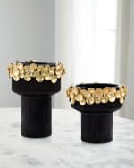 Image 1 of 2: John-Richard Collection Golden Disc Vases, Set of 2