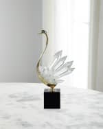 Image 1 of 2: John-Richard Collection Crystalline Bird Sculpture on Black Base, 20"